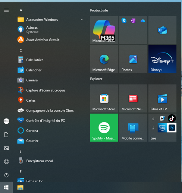 Menu Windows 11